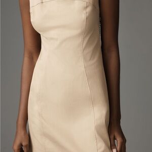 Maeve Tan Halter Sheath Mini Dress